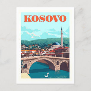 Vintage Travel Poster for Kosovo Postcard