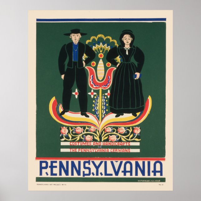 Vintage Travel Poster For Lancaster County, Pa (Front)