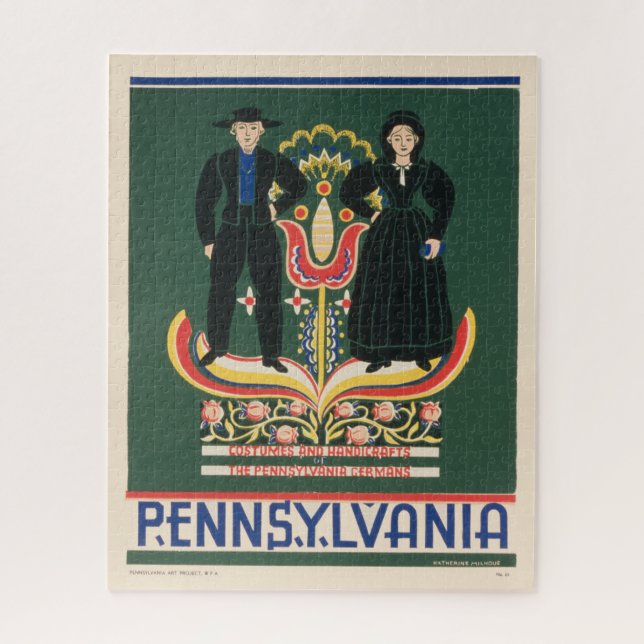 Vintage Travel Poster For Lancaster County, Pa Jigsaw Puzzle (Vertical)