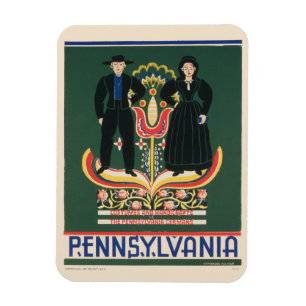 Vintage Travel Poster For Lancaster County, Pa Magnet