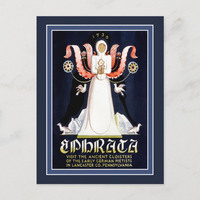 Vintage Travel Poster For Lancaster Penn Postcard (Front)