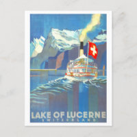 Vintage Travel Poster for Lucerne, Switzerland,