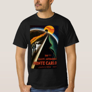 Vintage Travel Poster for Monte Carlo Auto Rally T-Shirt