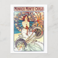 Vintage Travel Poster for Monte Carlo, Monaco,