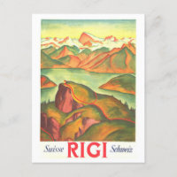 Vintage Travel Poster for Mt. Rigi, Switzerland,
