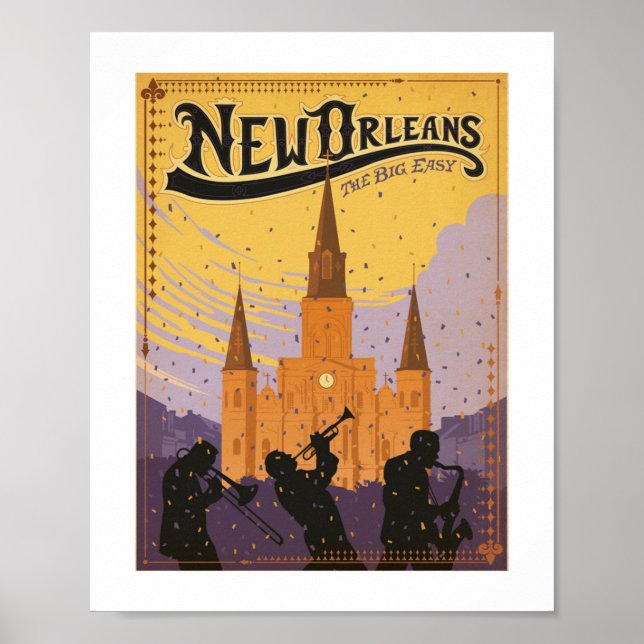 vintage travel poster for new orleans (Front)