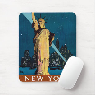 Vintage Travel Poster For New York Mouse Mat