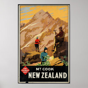 Vintage Travel Poster for New Zealand
