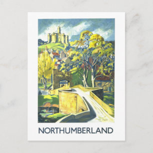 Vintage Travel Poster for Northumberland Postcard