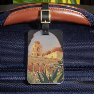 Vintage Travel Poster For Palermo, Italy. Luggage Tag