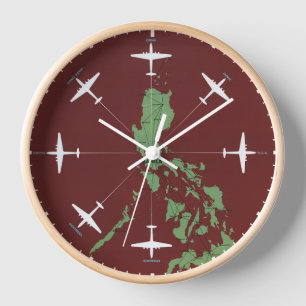 Vintage Travel Poster For Philippine Air Lines Clock