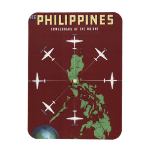 Vintage Travel Poster For Philippine Air Lines Magnet