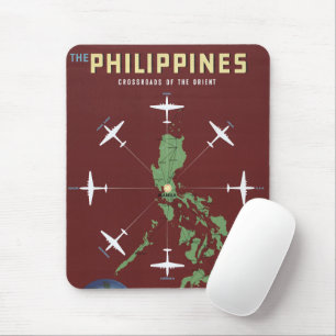 Vintage Travel Poster For Philippine Air Lines Mouse Mat
