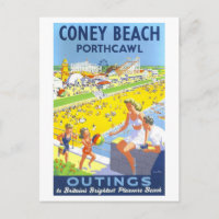 Vintage Travel Poster for Porthcawl in Wales