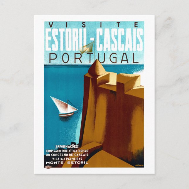 Vintage Travel Poster for Portugal Postcard (Front)
