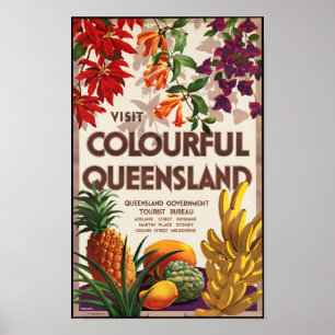 Vintage Travel Poster for Queensland, Australia