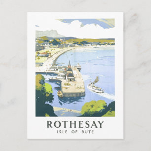 Vintage Travel Poster for Rothesay in Scotland Postcard