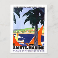 Vintage Travel Poster for Sainte-Maxime, France