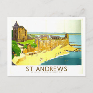 Vintage Travel Poster for St. Andrews in Scotland Postcard
