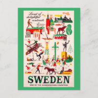 Vintage Travel Poster for Sweden