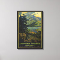 Vintage Travel Poster For The Adirondack Mountains