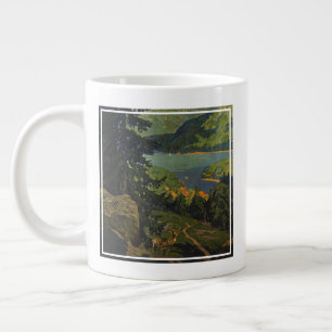 Vintage Travel Poster For The Adirondack Mountains Large Coffee Mug