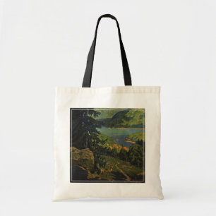 Vintage Travel Poster For The Adirondack Mountains Tote Bag