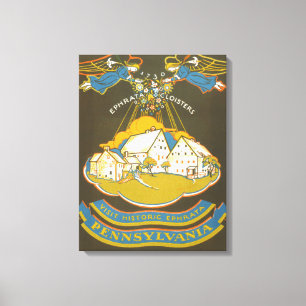 Vintage Travel Poster For The Ephrata Cloister Canvas Print
