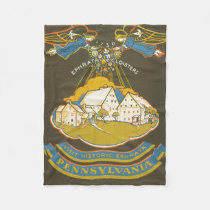 Vintage Travel Poster For The Ephrata Cloister Fleece Blanket
