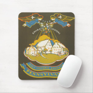 Vintage Travel Poster For The Ephrata Cloister Mouse Mat