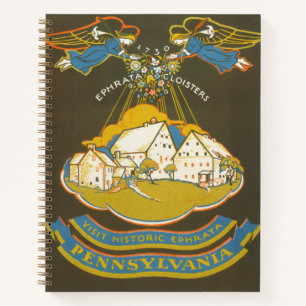 Vintage Travel Poster For The Ephrata Cloister Notebook