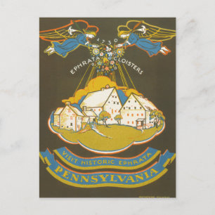 Vintage Travel Poster For The Ephrata Cloister Postcard