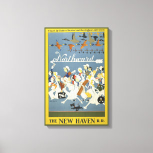 Vintage Travel Poster For The New Haven R.R. Canvas Print