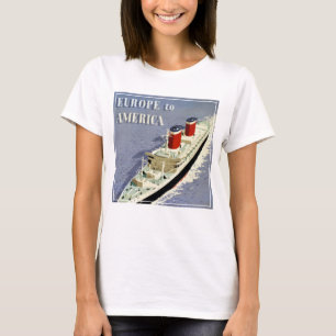 Vintage Travel Poster For United States Lines T-Shirt