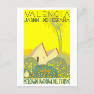 Vintage Travel Poster for Valencia, Spain, Postcard