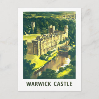 Vintage Travel Poster for Warwick Castle Postcard