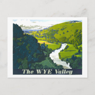 Vintage Travel Poster for Wye Valley Postcard