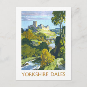 Vintage Travel Poster for Yorkshire Dales Postcard