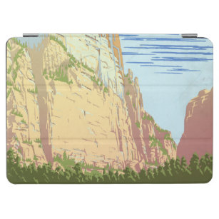 Vintage Travel Poster For Zion National Park iPad Air Cover