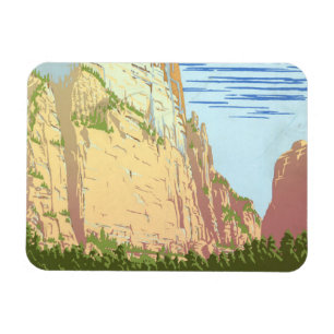 Vintage Travel Poster For Zion National Park Magnet