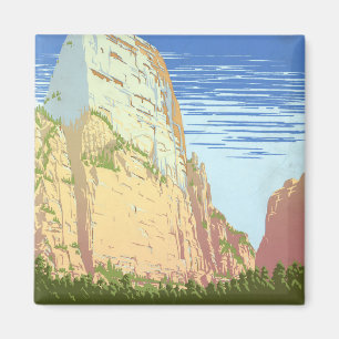 Vintage Travel Poster For Zion National Park Magnet