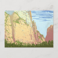 Vintage Travel Poster For Zion National Park
