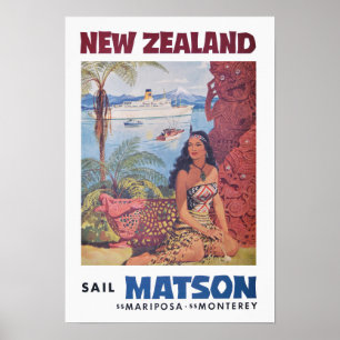 Vintage Travel Poster France - New Zealand
