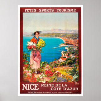 Vintage Travel Poster - France Nice Cote d'Azur