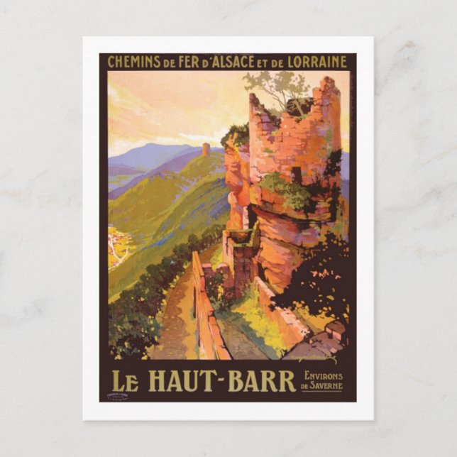 Vintage Travel Poster,France Postcard (Front)