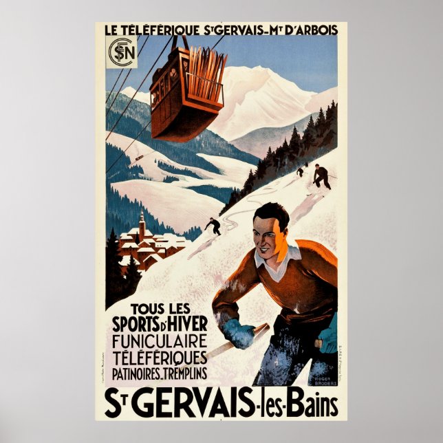 Vintage Travel Poster France - St Gervais Les Bain (Front)