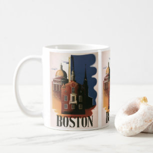 Vintage Travel Poster from Boston, Massachusetts Coffee Mug