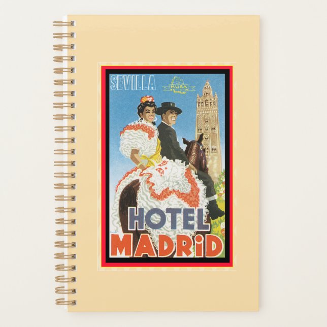 Vintage Travel Poster - Hotel Madrid     Planner (Front)