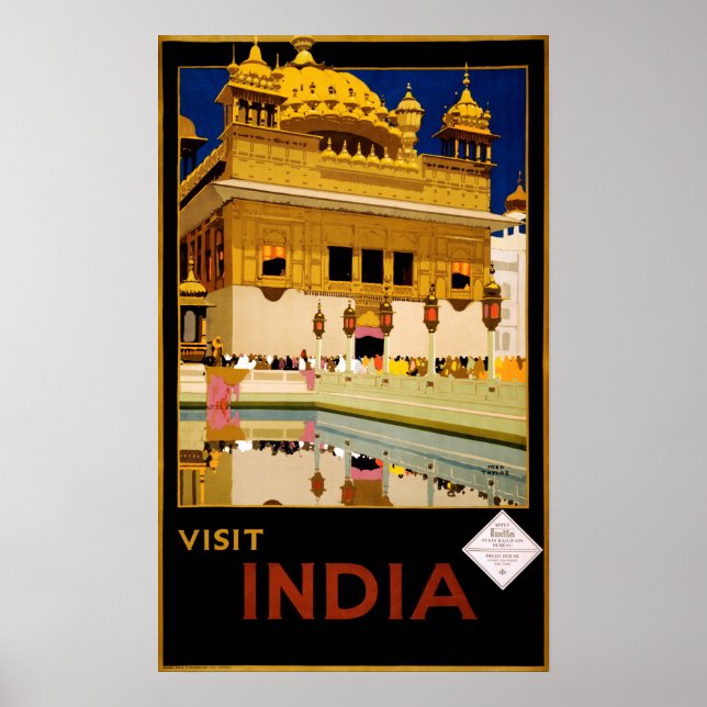 Vintage Travel Poster - India (Front)