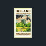 Vintage Travel Poster Ireland Blarney Castle Canvas Print<br><div class="desc">Digitally restored vintage fine art travel deco poster in wrapped canvas. Background colour can be changed (to match your wall/interior deco) as well as the size,  frame thickness and effect. Please select the aspect ratio only (extra-small,  small and medium).</div>